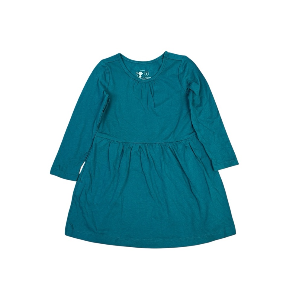 Primary Long Sleeve Perfect Pocket Dress Spruce EUC